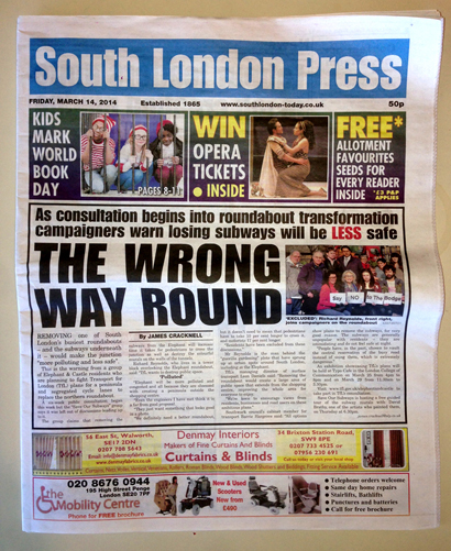 South London Press Say No to The Bodge at The Elephant and Castle